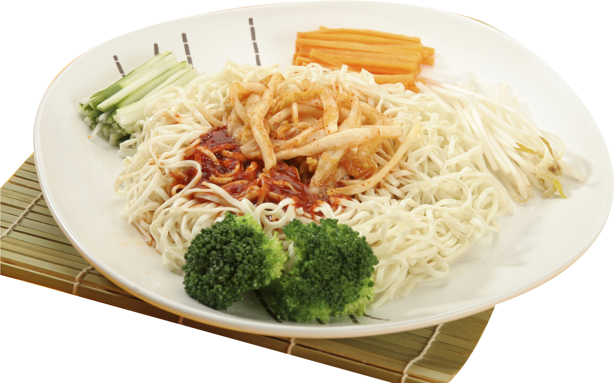 A Plate Of Noodles And Vegetables