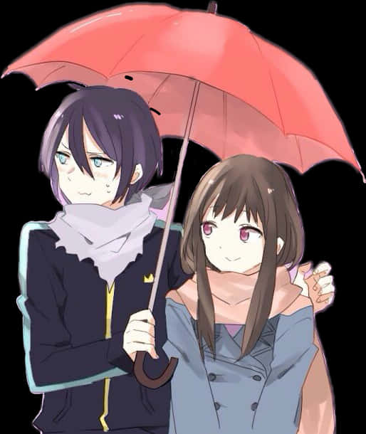 A Couple Of Girls Holding An Umbrella