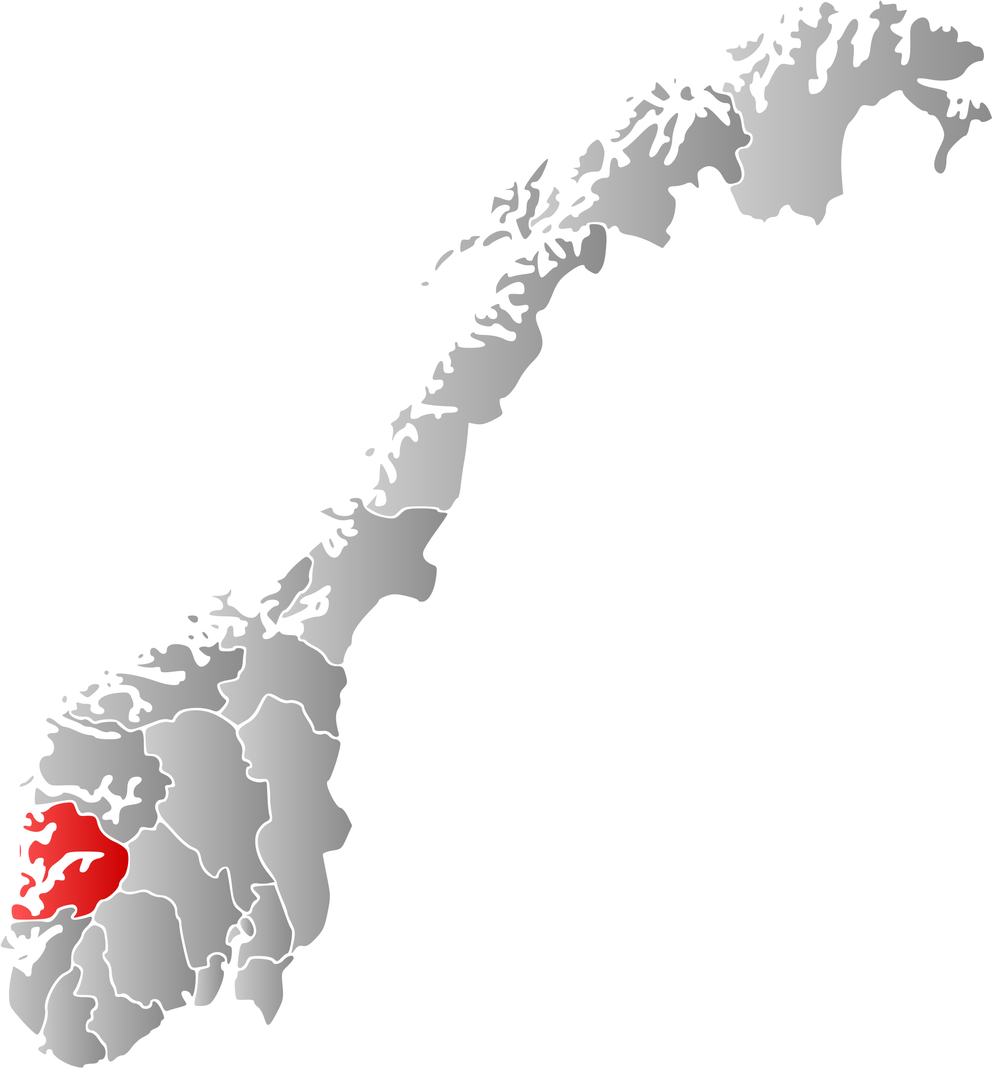 A Map Of Norway With A Red Location
