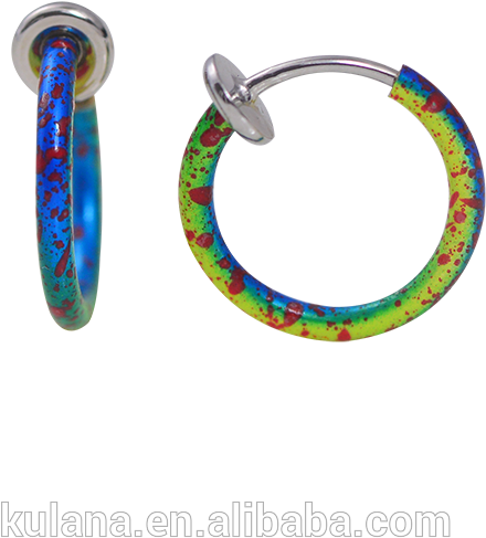 A Pair Of Colorful Hoop Earrings