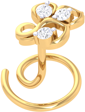 A Gold Earring With Diamonds