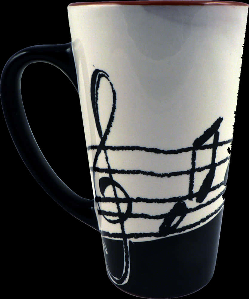 A Coffee Mug With A Drawing Of A Music Note