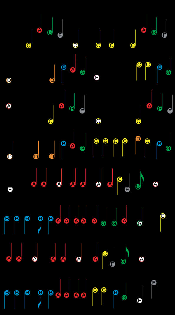 A Black Background With Colorful Notes