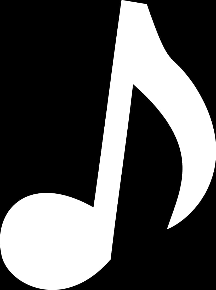 A White Musical Note On A Black Background