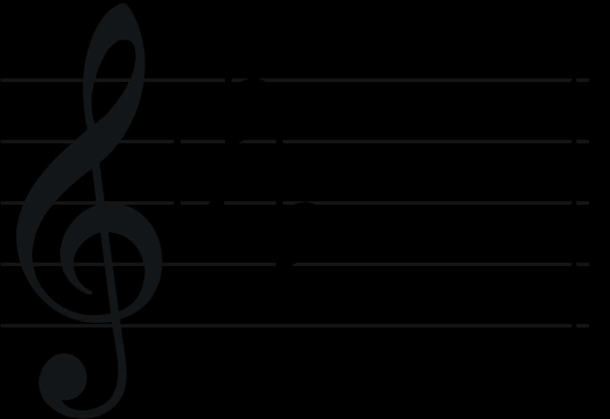 A Black Background With A Treble Clef