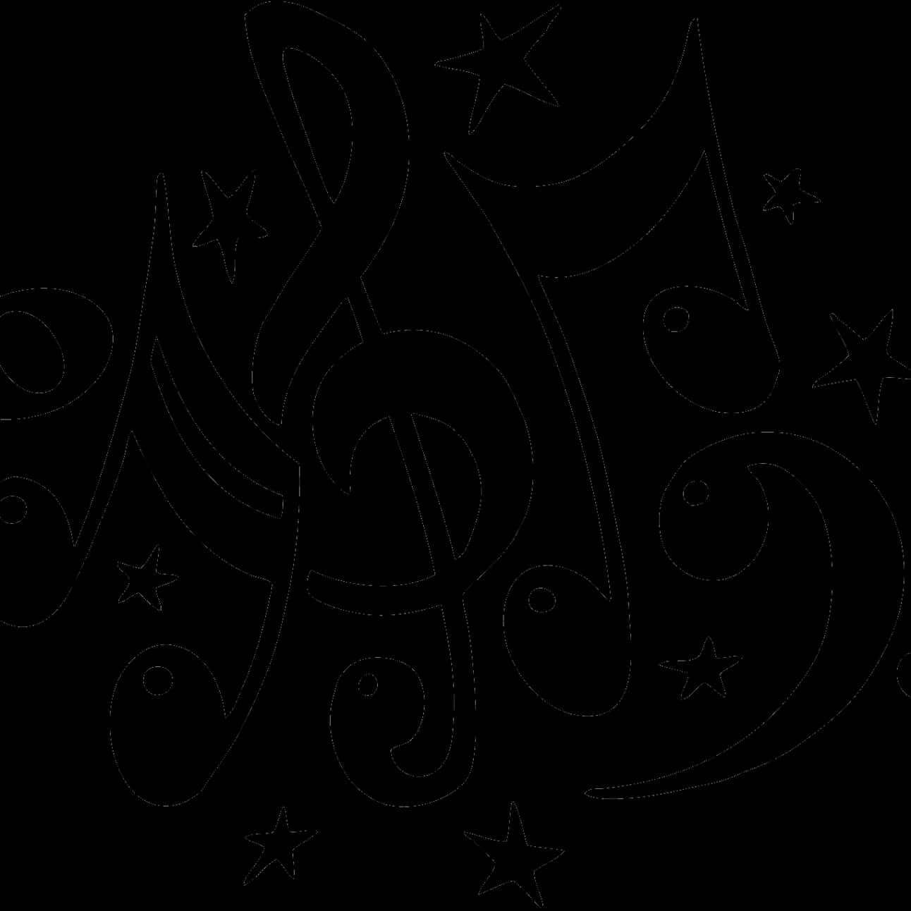 A Black And White Image Of A Musical Note
