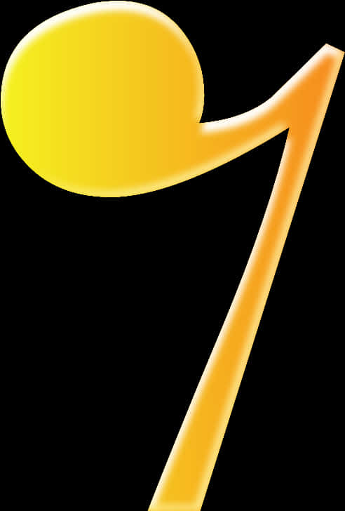 A Yellow And Black Musical Note