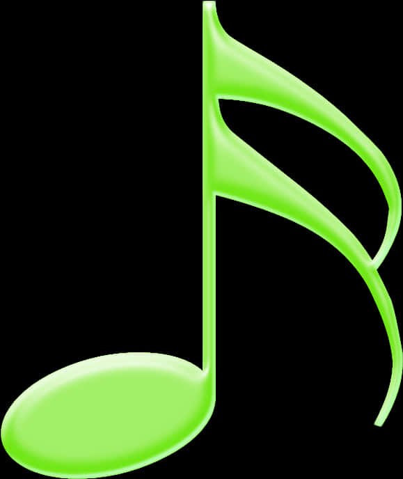 A Green Musical Note On A Black Background