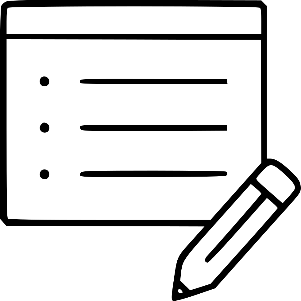 A Black And White Outline Of A Checklist And A Pen