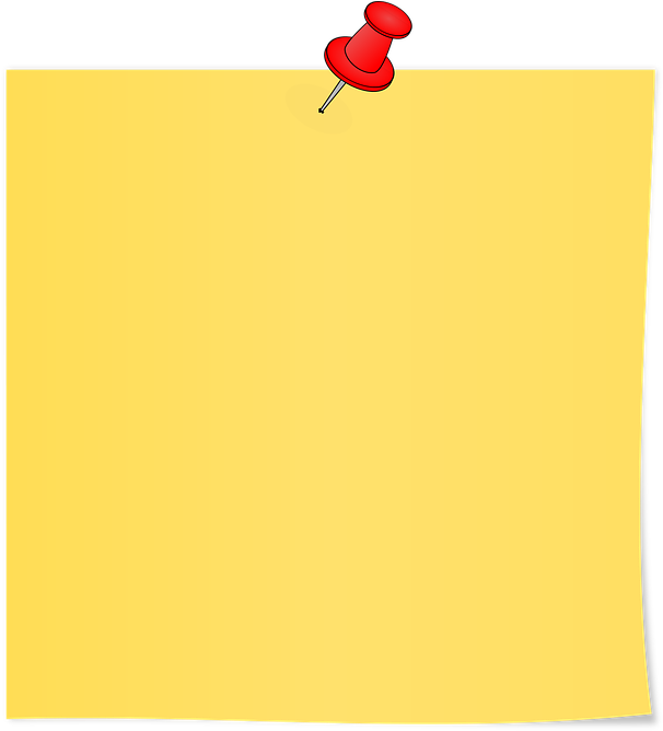 A Yellow Paper With A Red Push Pin