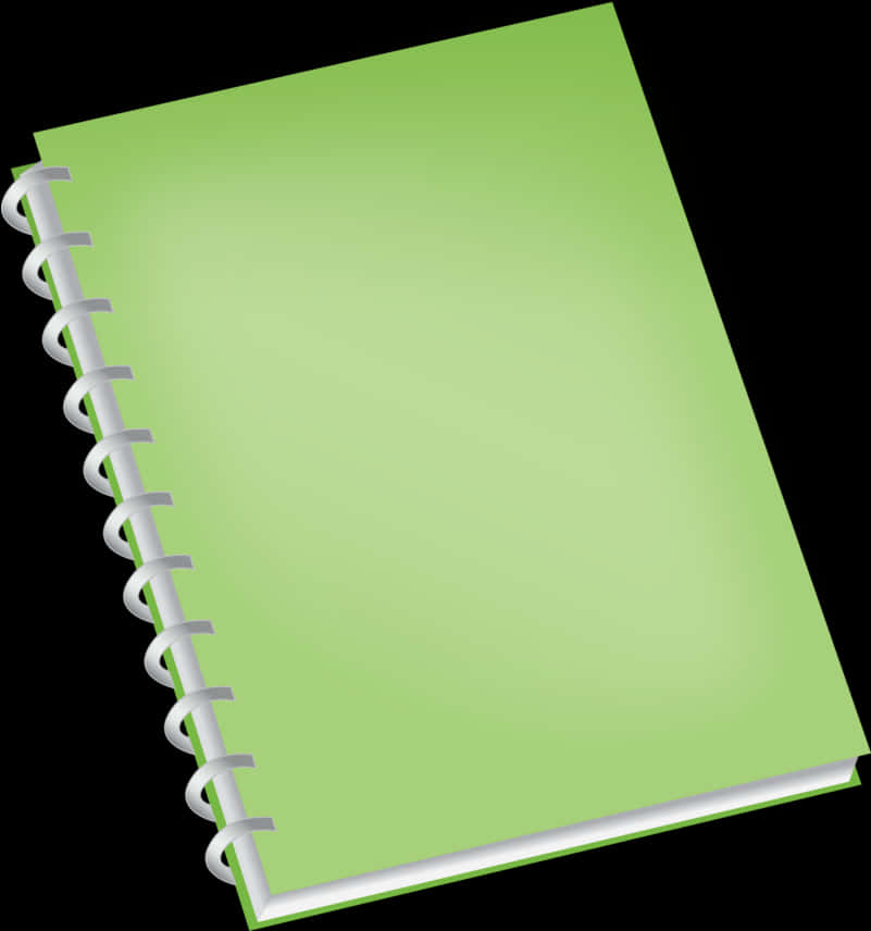 A Green Notebook With A Spiral Bound
