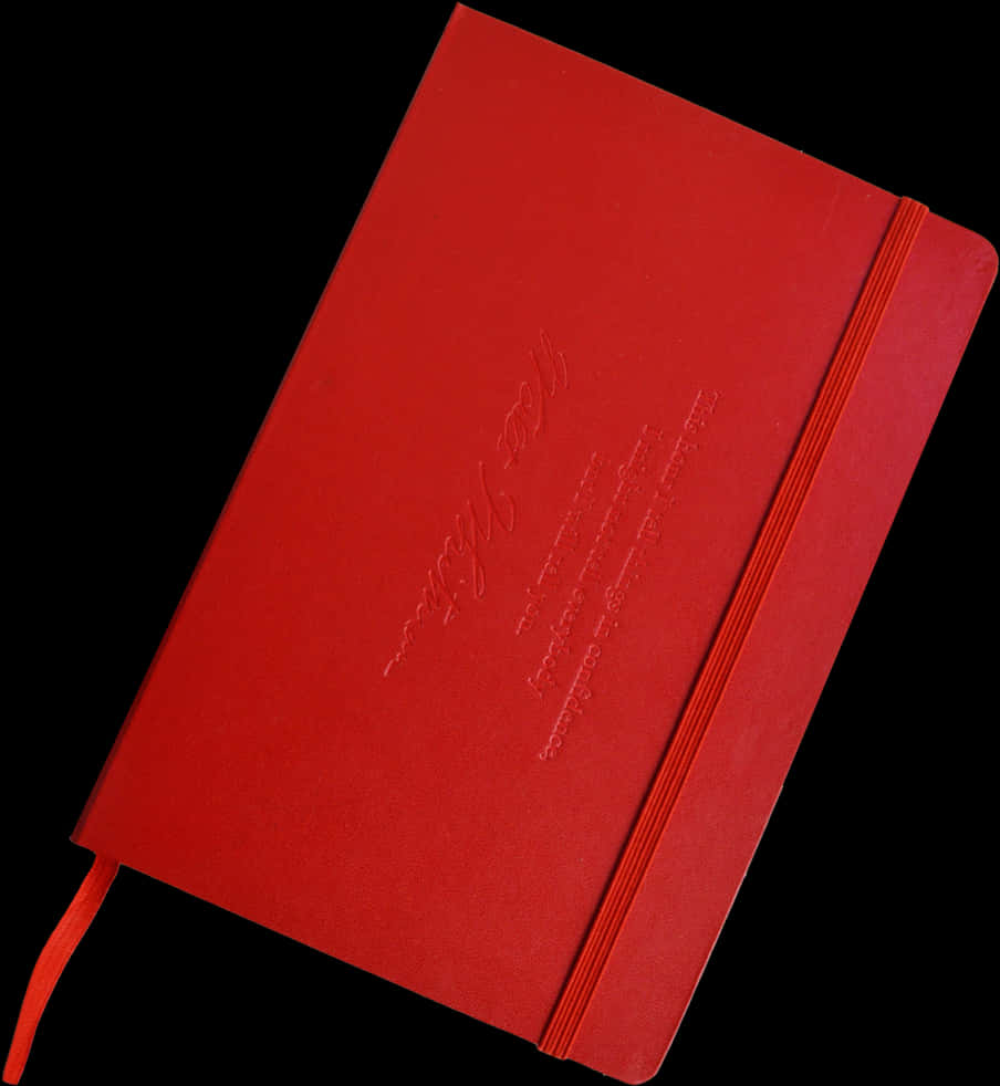 A Red Notebook With A Strap