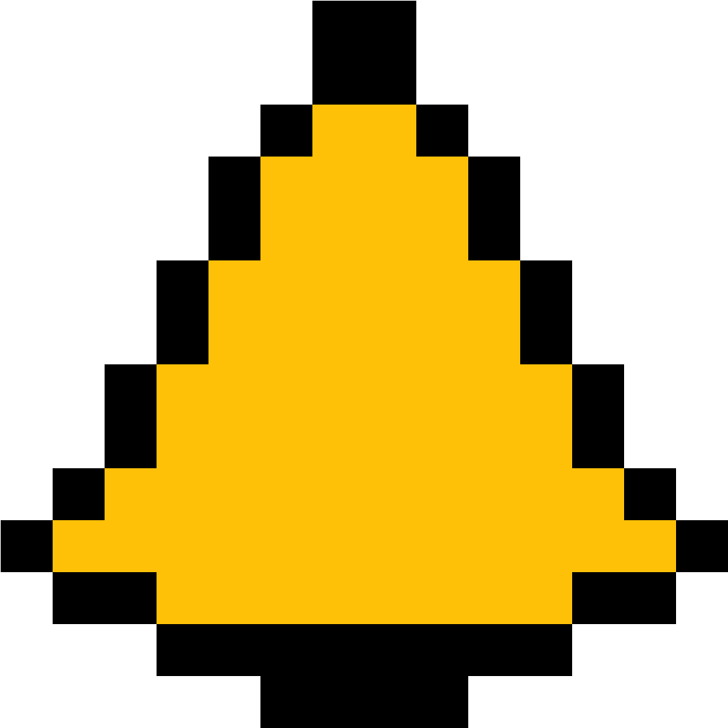 A Yellow Triangle In Pixel Art