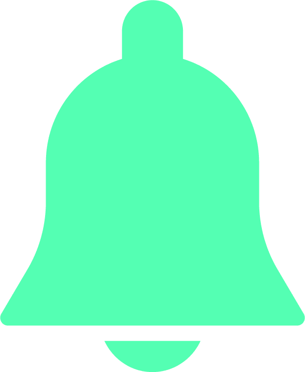 A Green Bell With A Black Background
