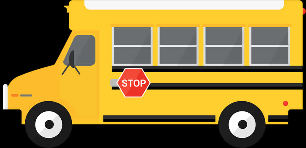 A Yellow School Bus With A Stop Sign