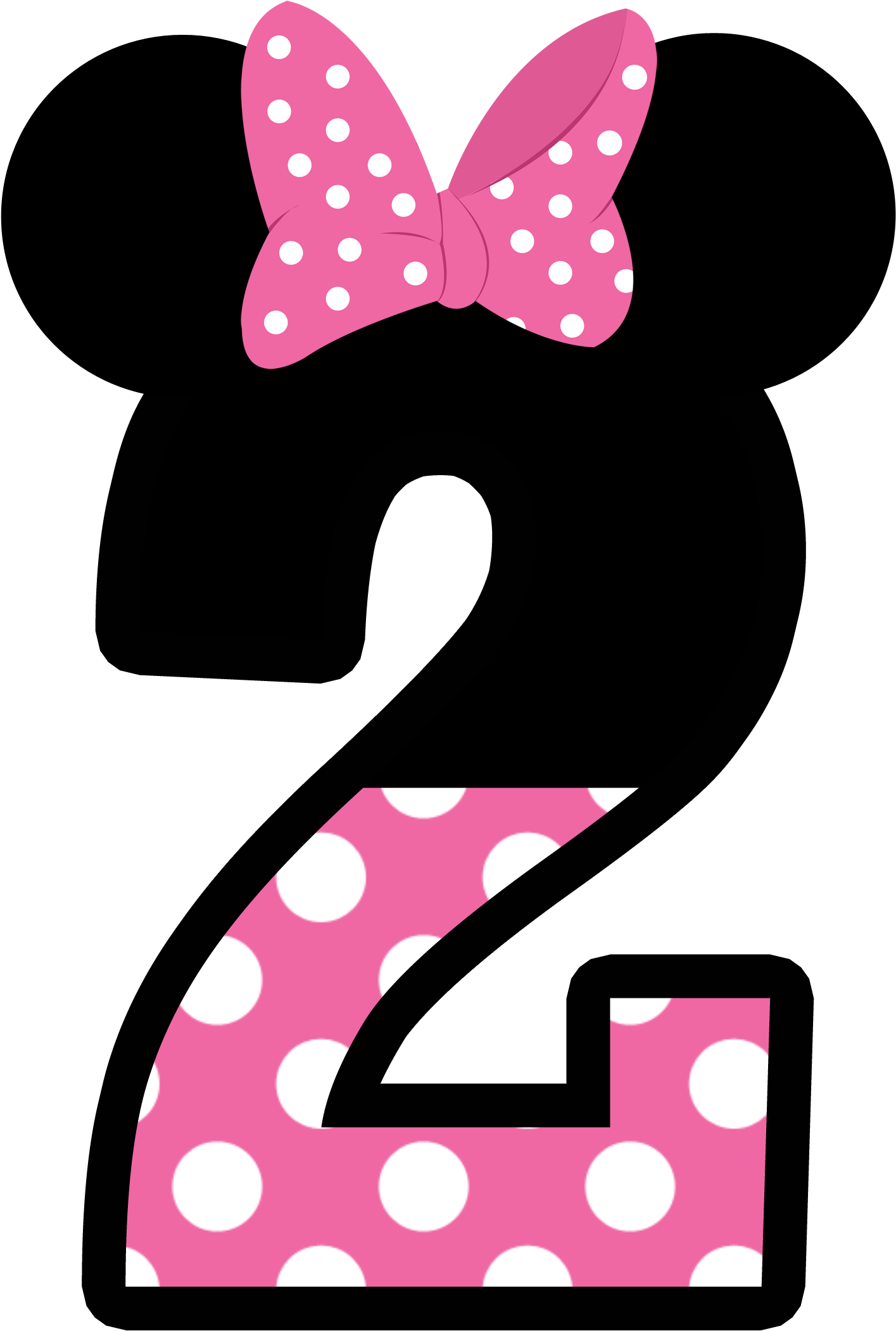 A Pink And White Polka Dot Number With A Bow