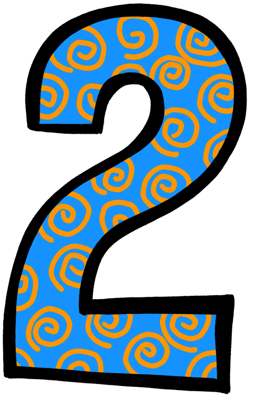 A Number With Spirals On It