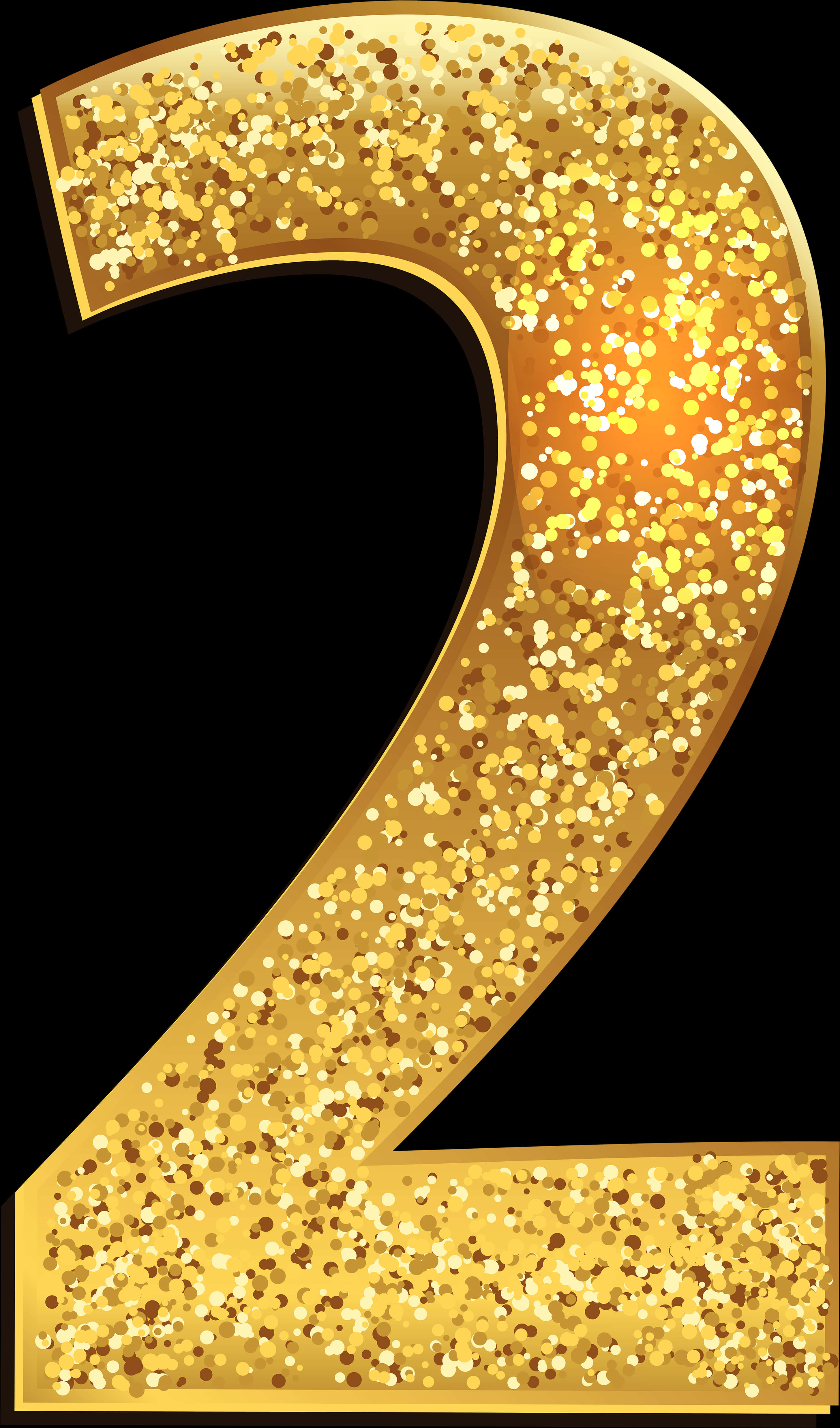 A Gold Number With Sparkles