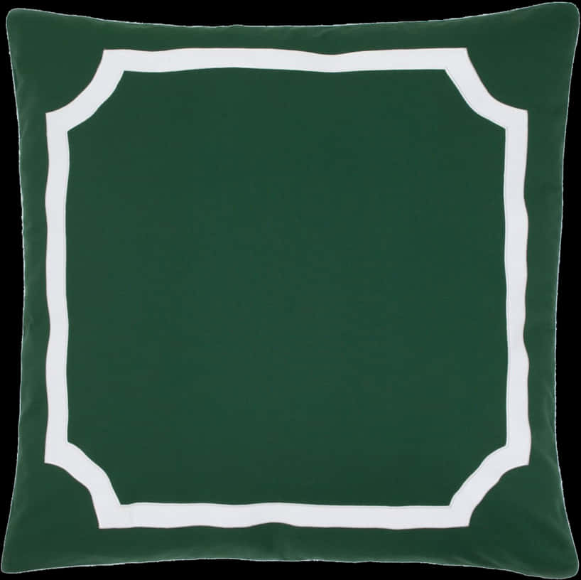 A Green Pillow With White Border