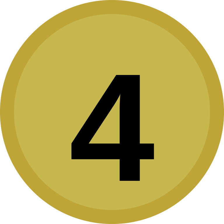 A Yellow Circle With A Number On It