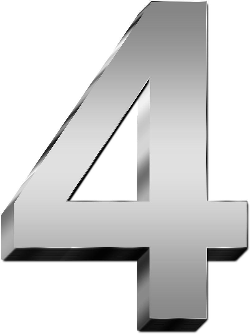 A Silver Number On A Black Background