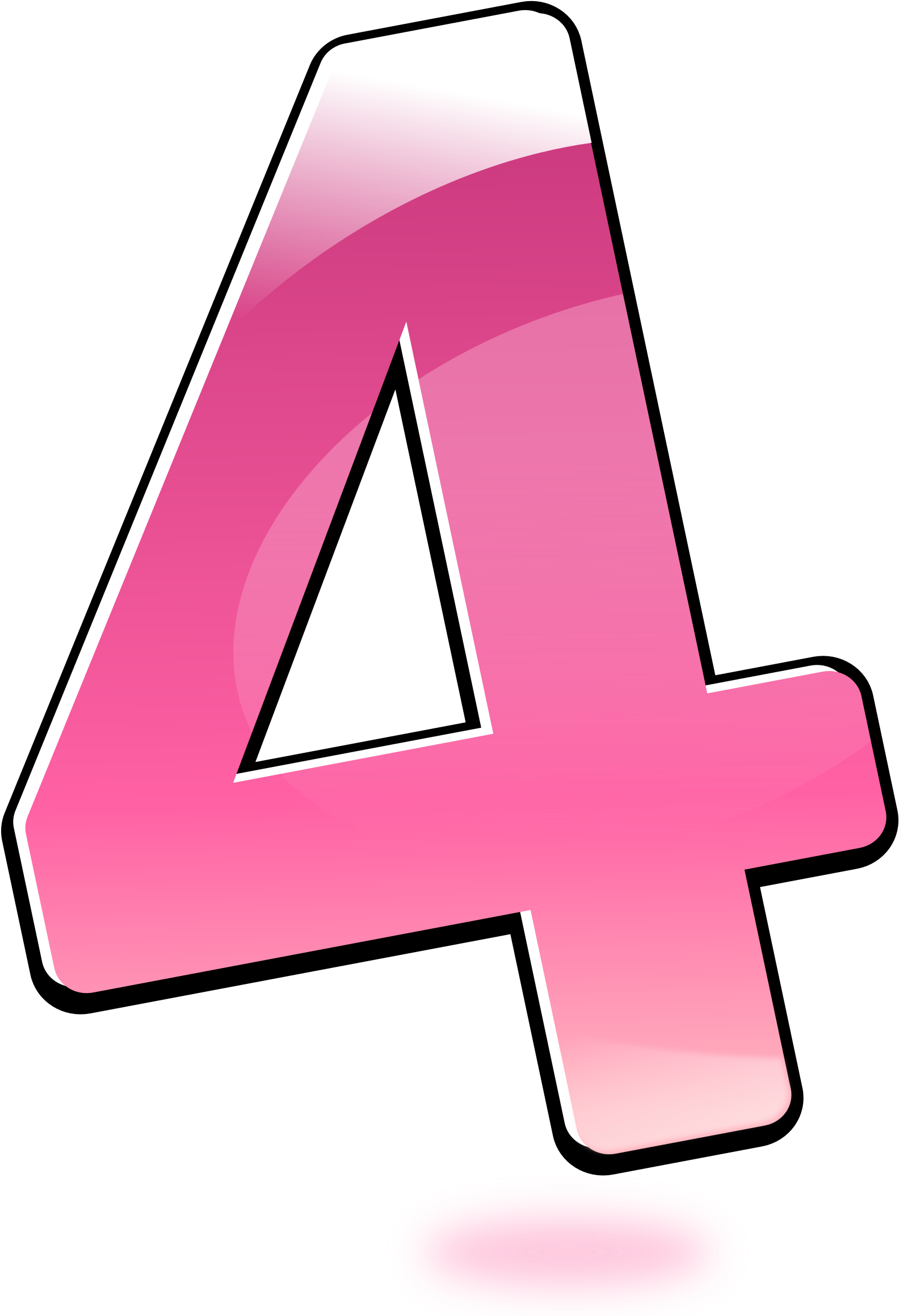 A Pink Number On A Black Background
