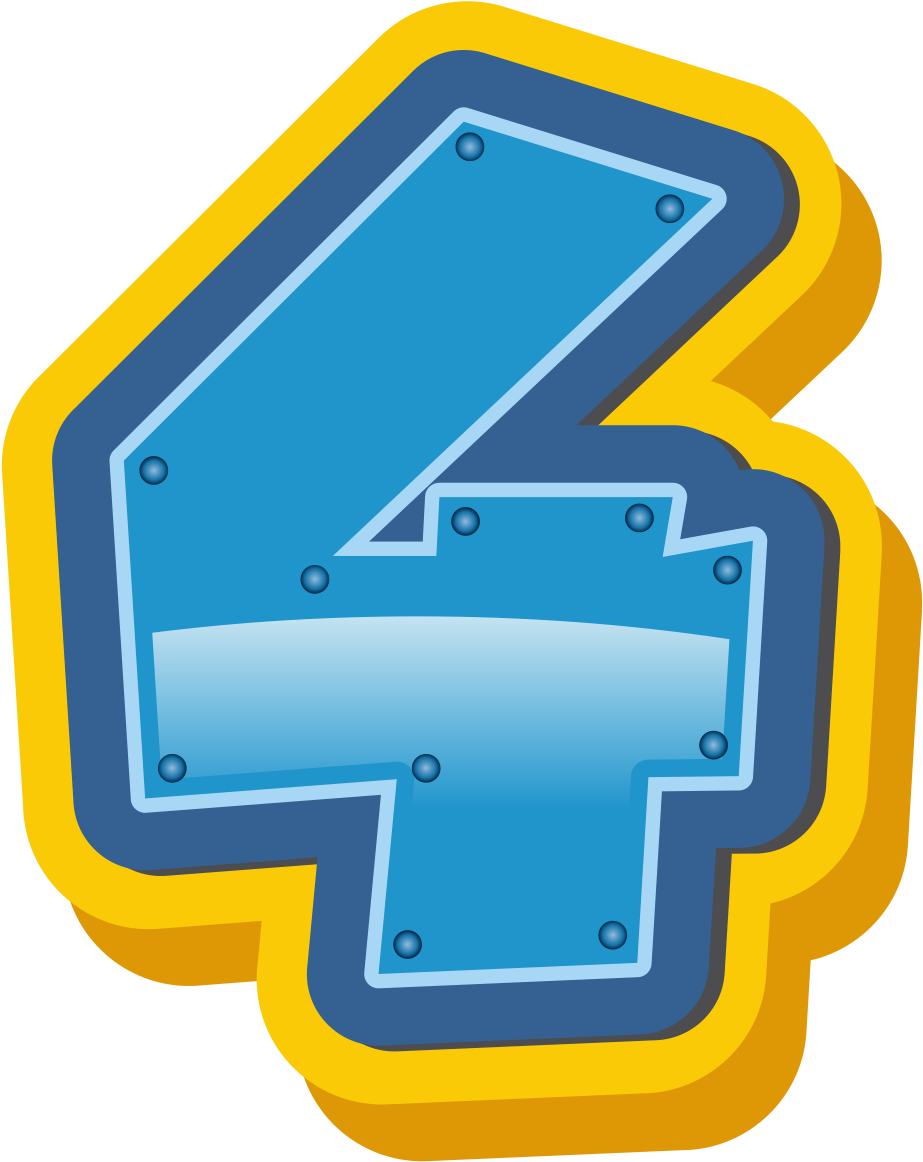 A Blue And Yellow Number