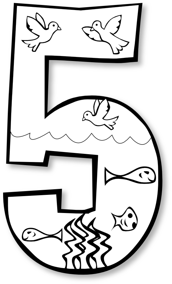 A Number With Birds And Fish