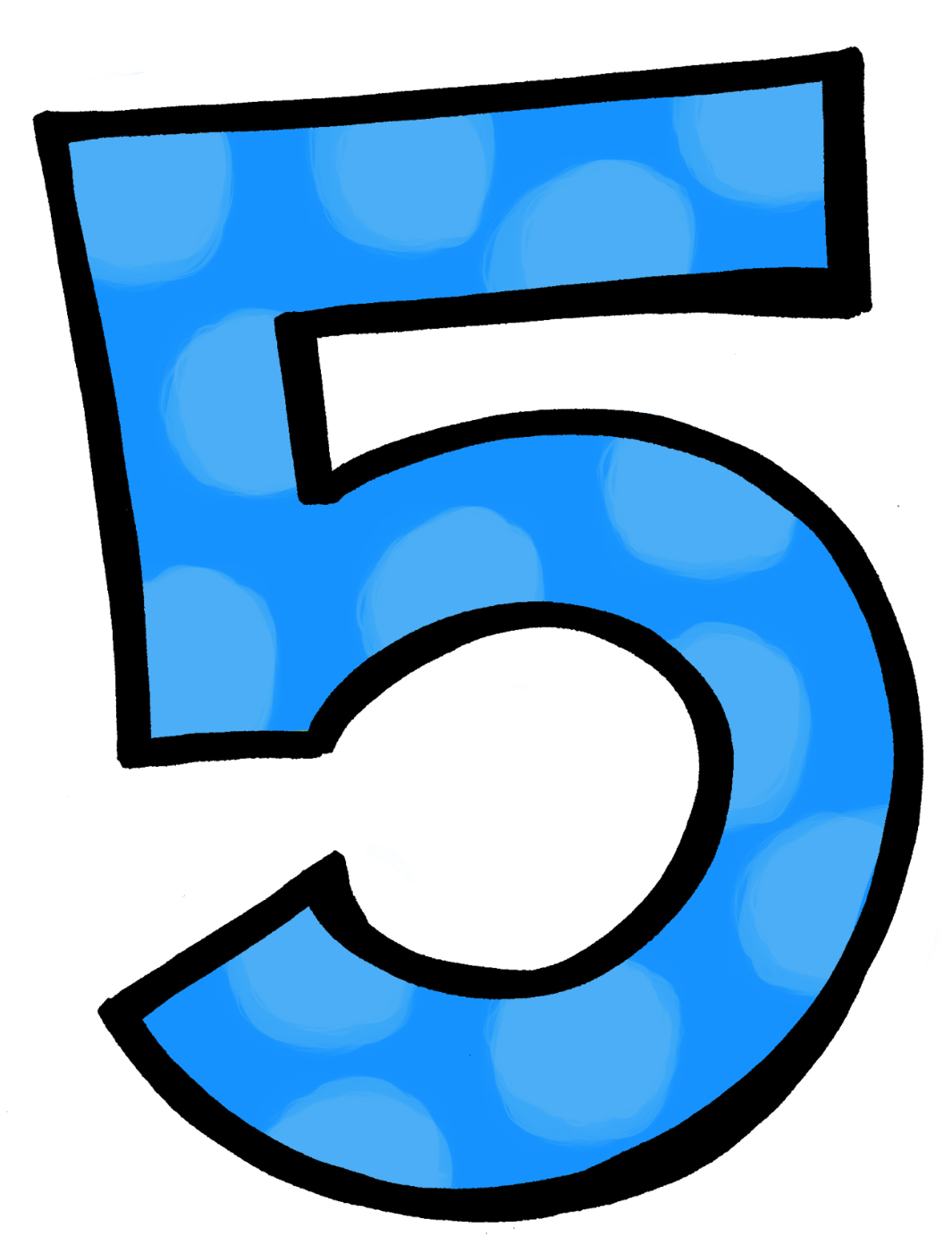 A Blue Number With Black Outline