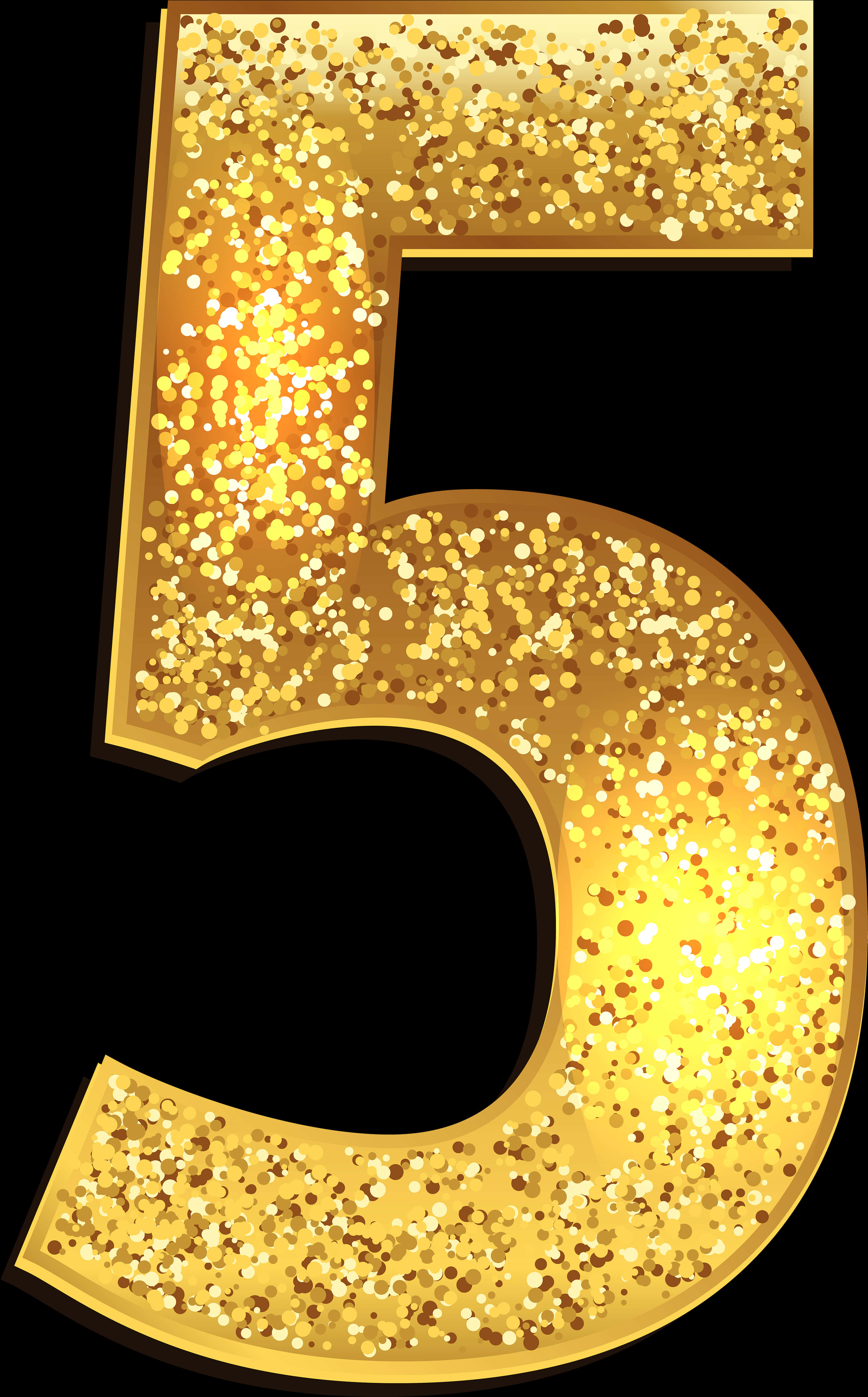 A Number With Gold Glitter