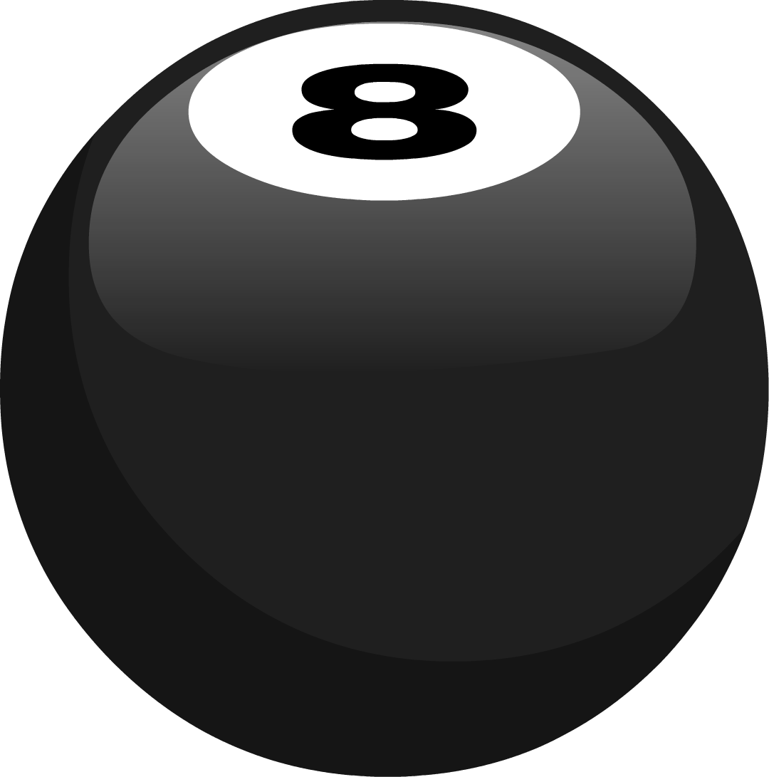 A Black And White Billiard Ball With Number Eight