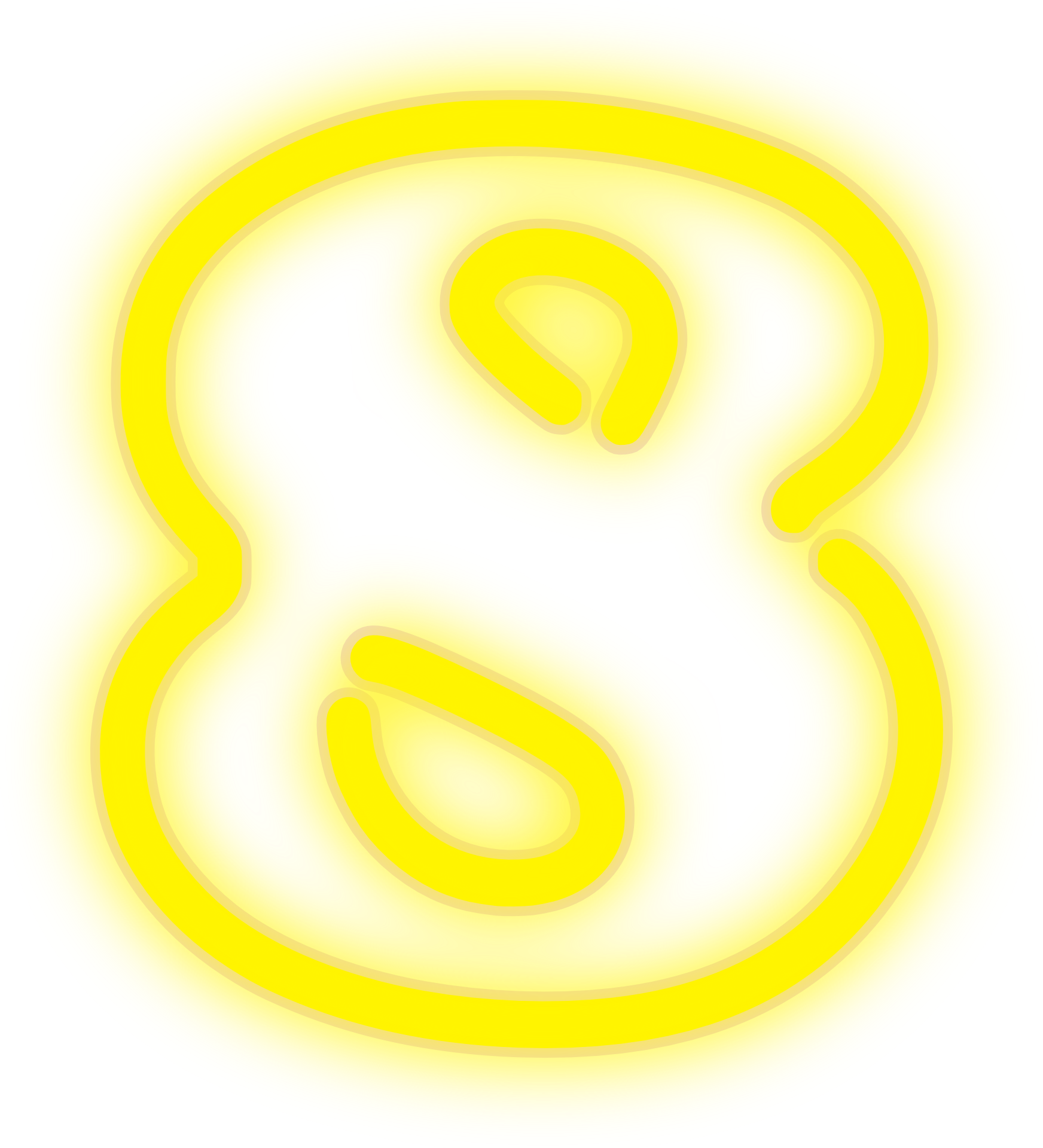 A Yellow Neon Number On A Black Background