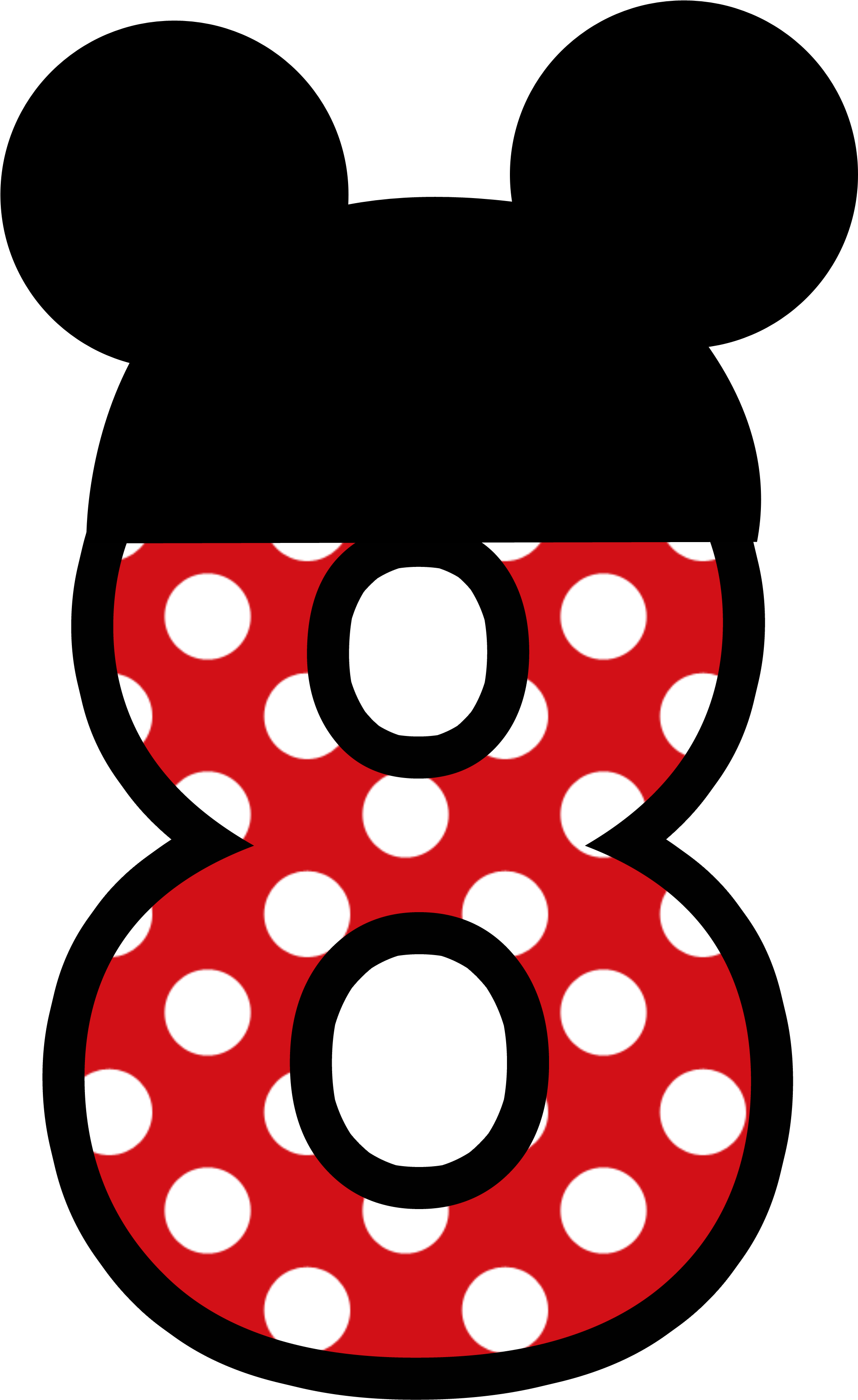 A Red And White Polka Dot Number