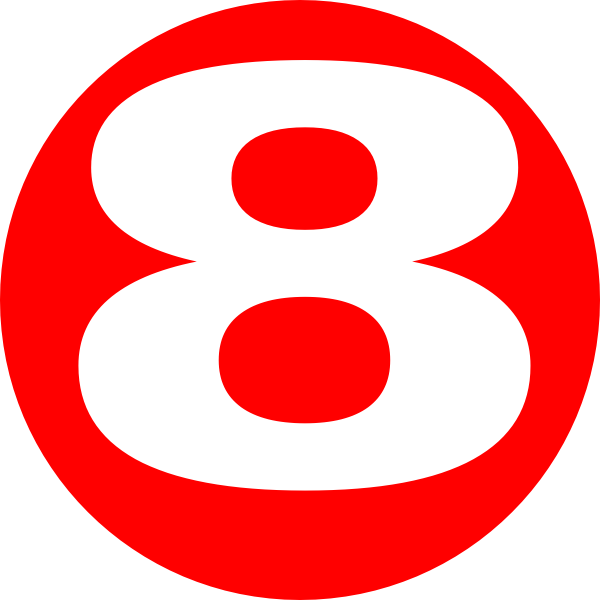 A Red Circle With White Number On It