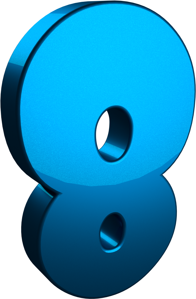 A Blue Number With A Black Background