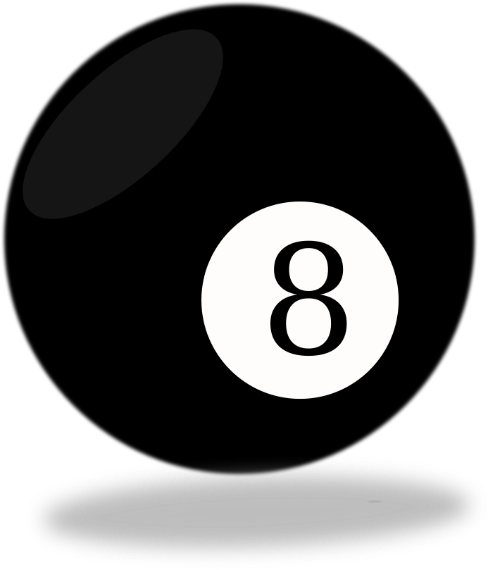 A Black And White Billiard Ball With A Number