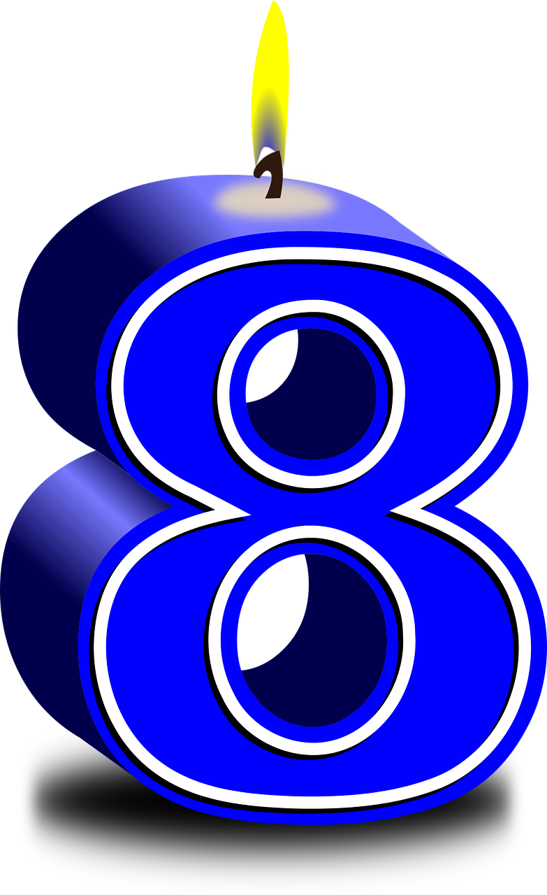 A Blue Number With A Black Background
