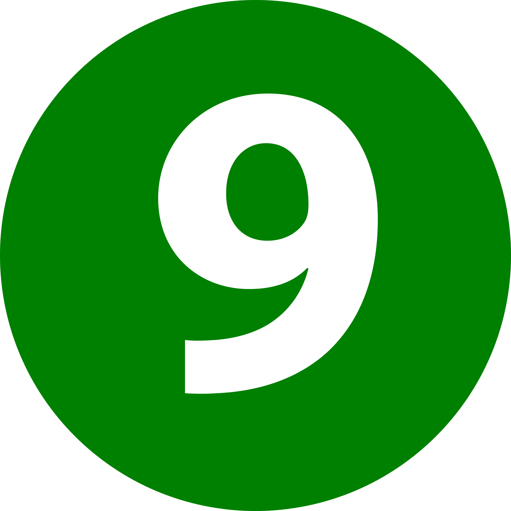 A Green Circle With A White Number On It