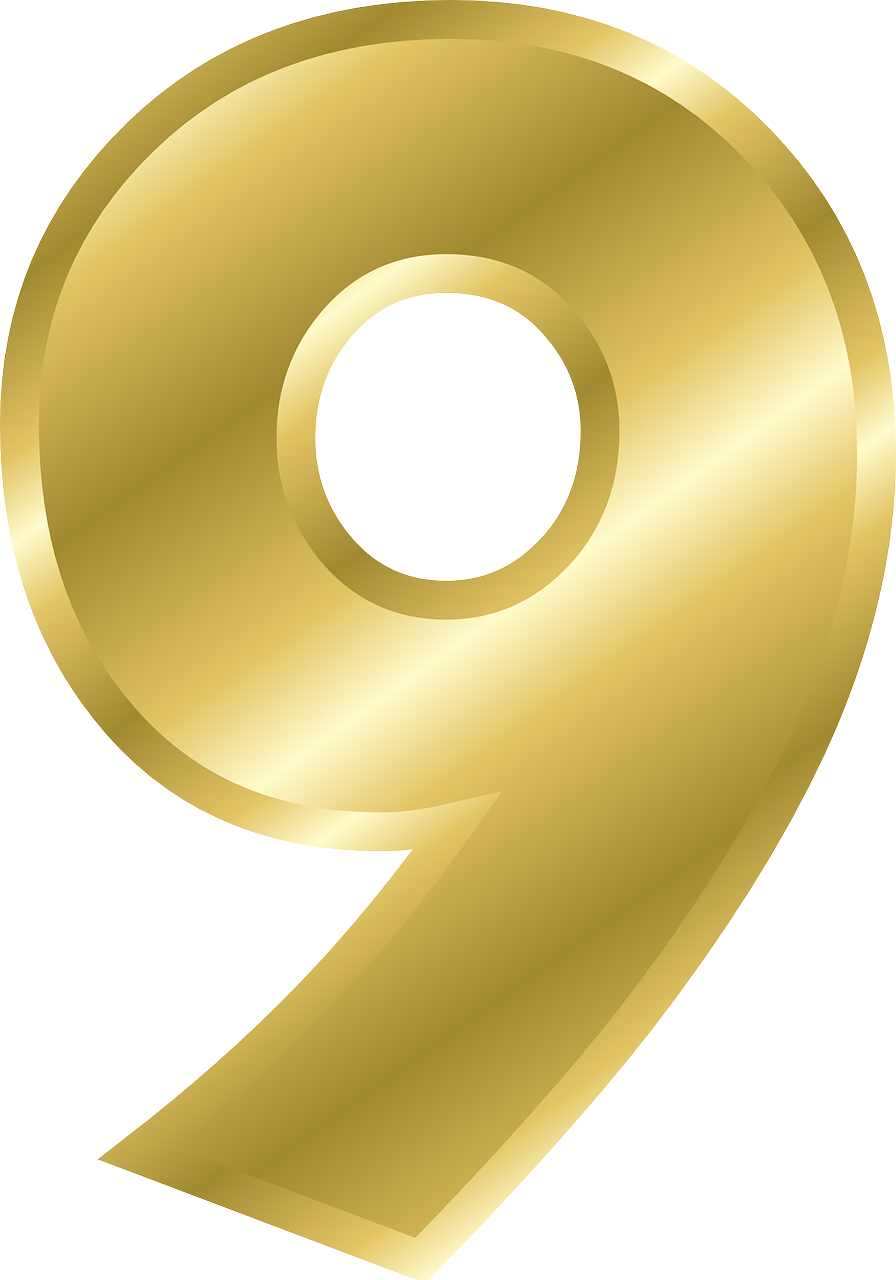 A Gold Number With A Black Background