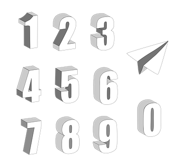 A Group Of Numbers And A Paper Plane