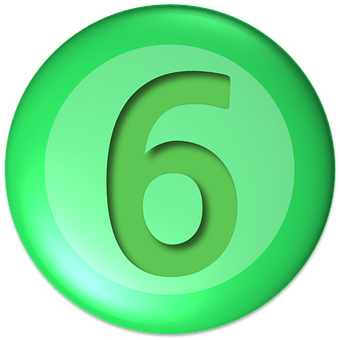 A Green Circle With A Number Six