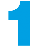 A Blue Number One On A Black Background