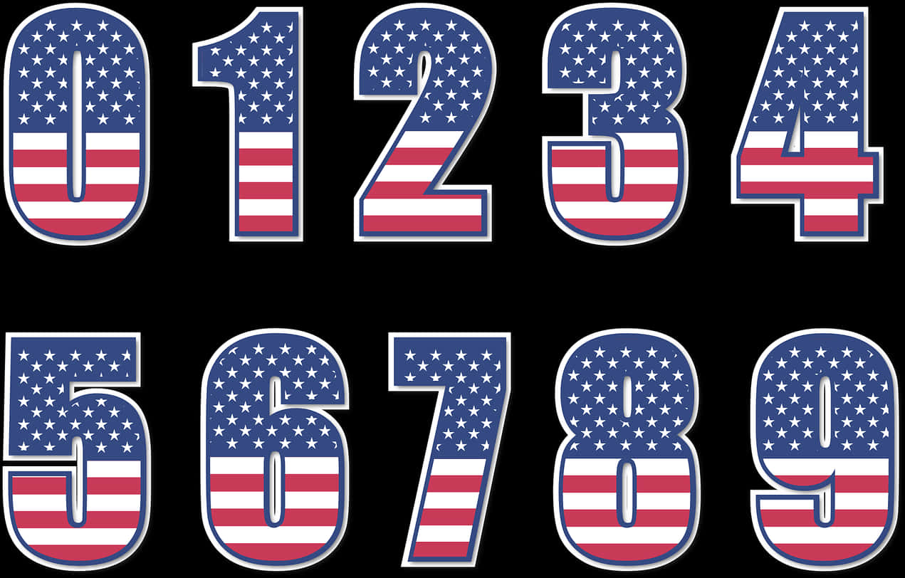 Numbers With Stars And Stripes On Them