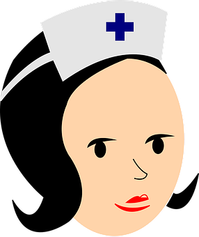 A Cartoon Of A Woman Wearing A Nurse Hat