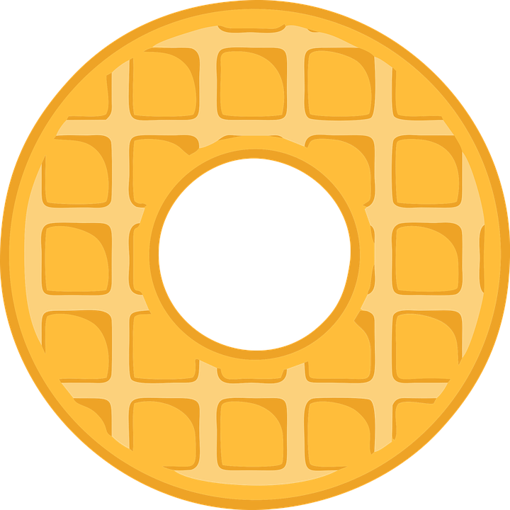 A Waffle With A Black Circle