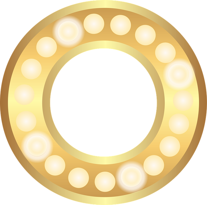 A Gold Circle With Lights