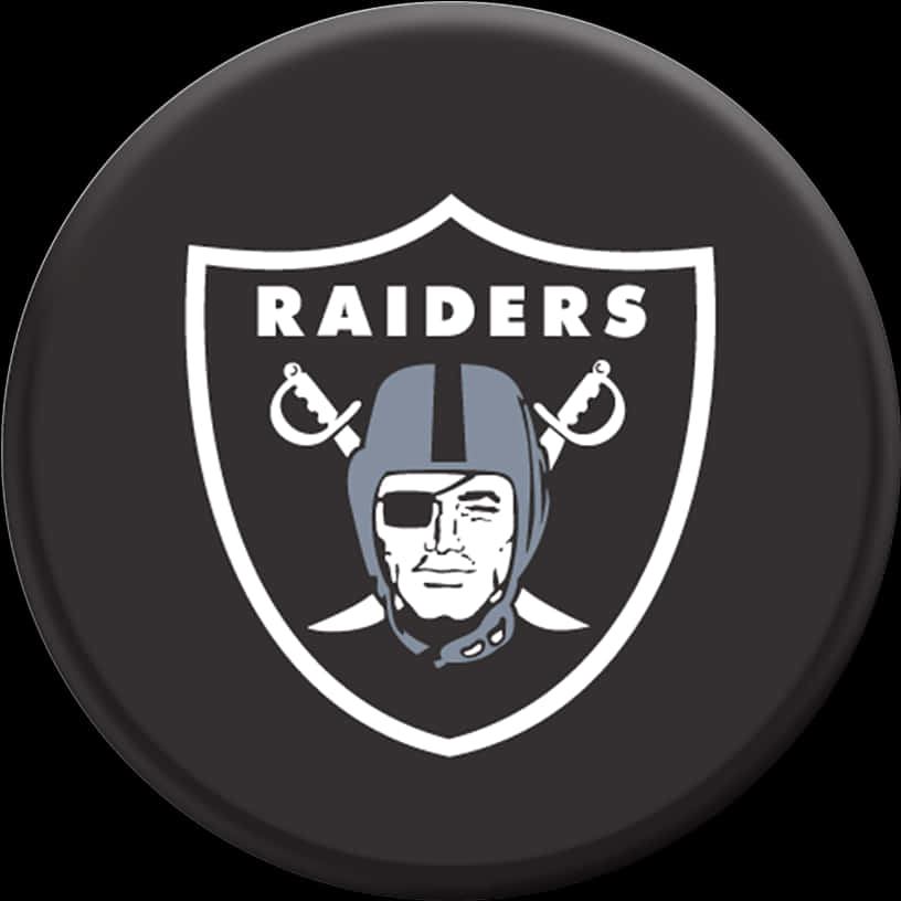 A Black Button With A Logo Of A Football Player