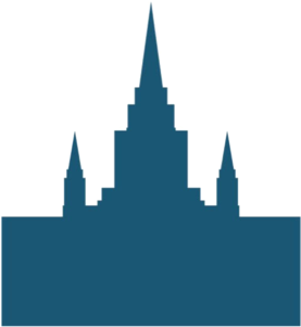 A Blue Silhouette Of A Castle
