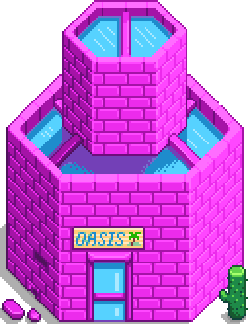 A Video Game Of A Pink Tower