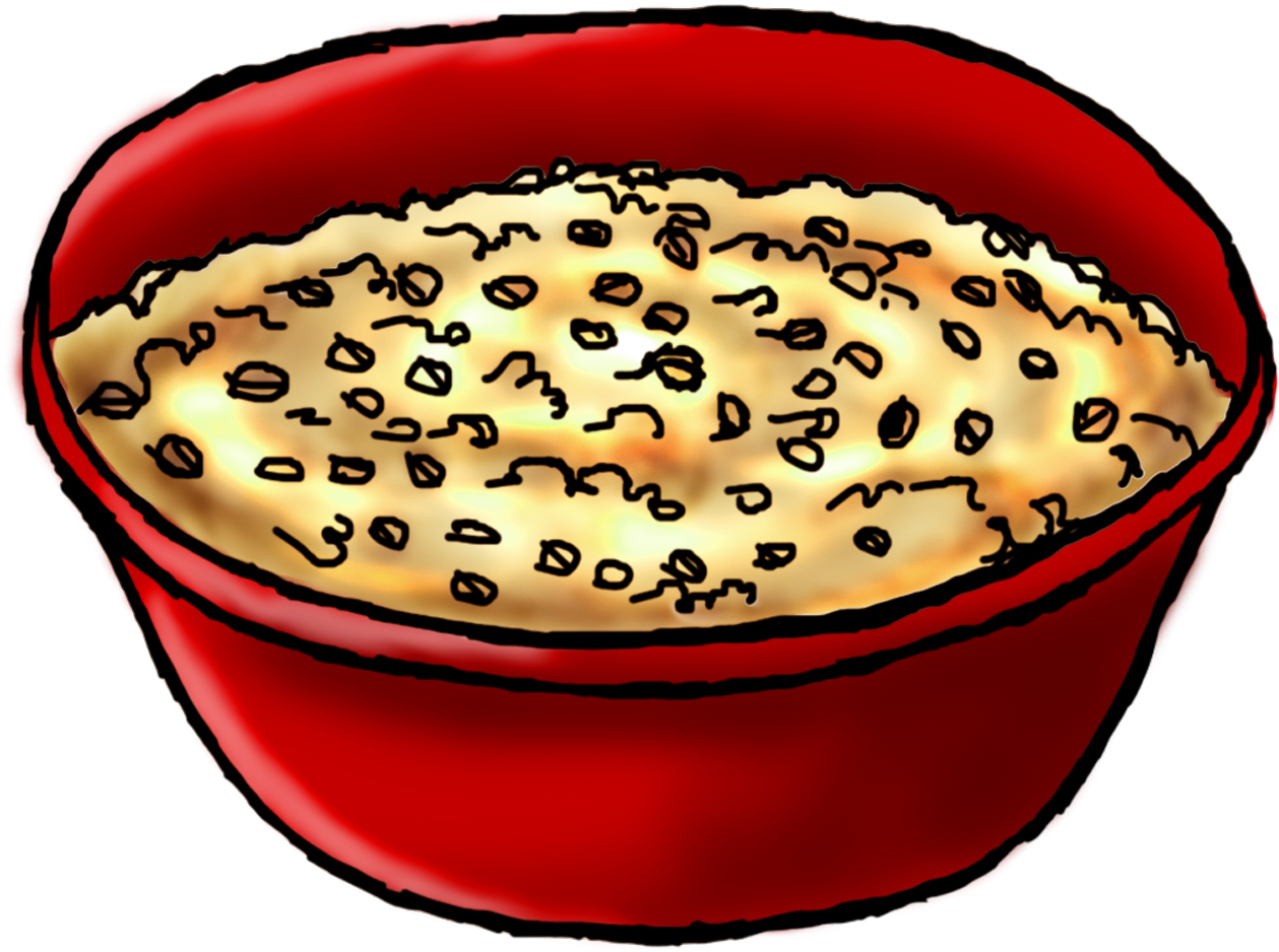 A Bowl Of Oatmeal With A Black Background
